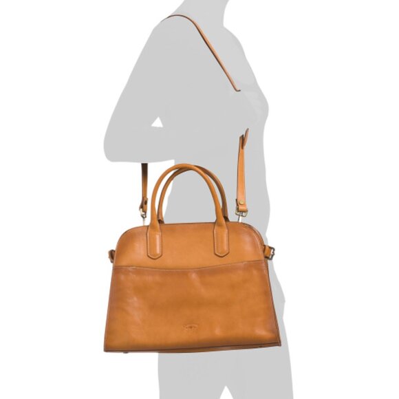 Viral CAVALCANTI Cuoio Burnished Italian Leather Satchel Crossbody Tote β¦ - Picture 8 of 9